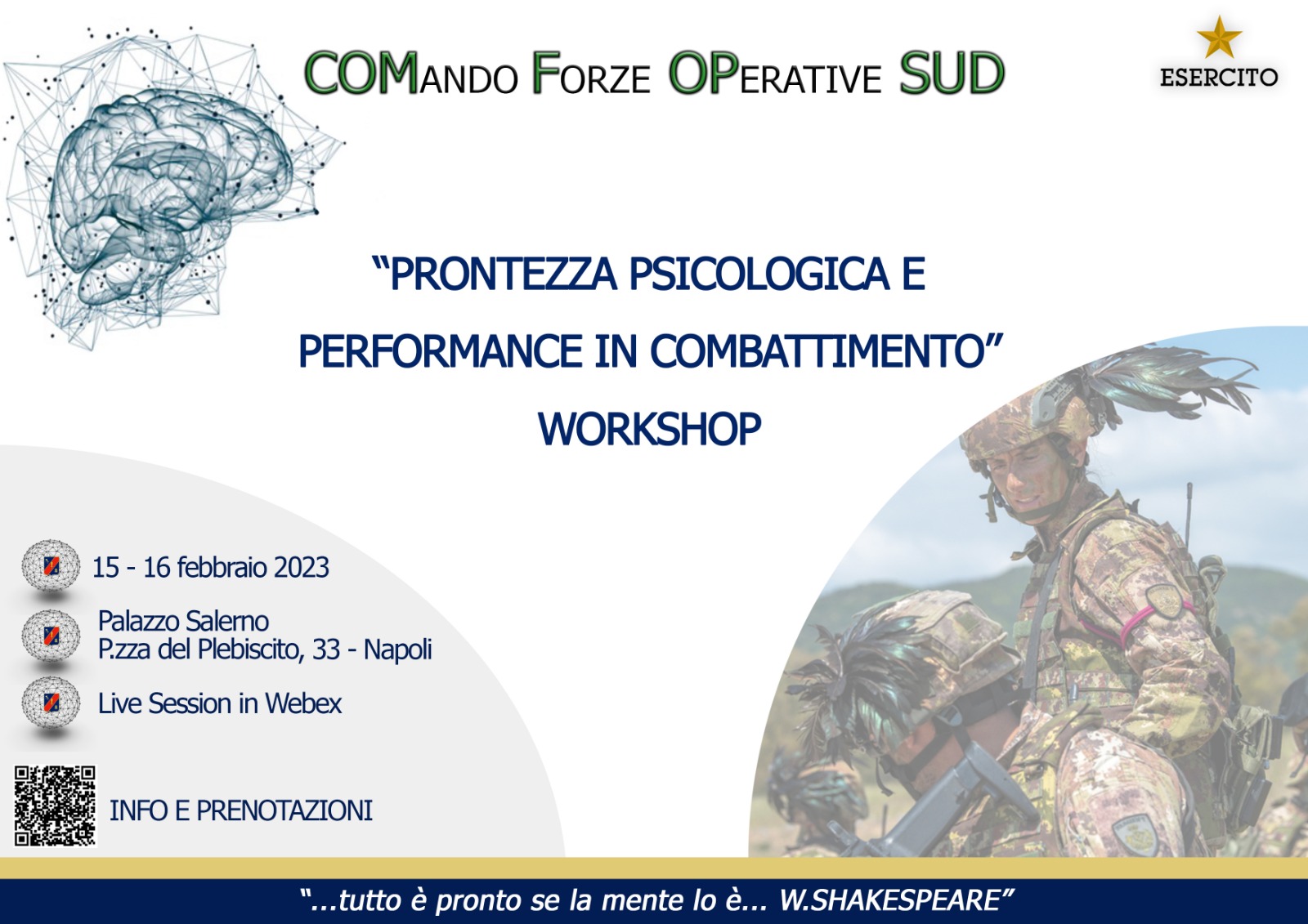 Workshop “Prontezza Psicologica e Performance in Combattimento”
