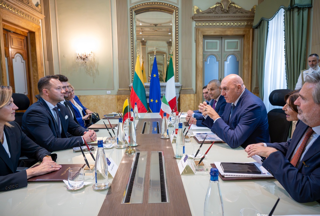 Minister Crosetto Meets Lithuania’s Minister of the Economy and Innovation