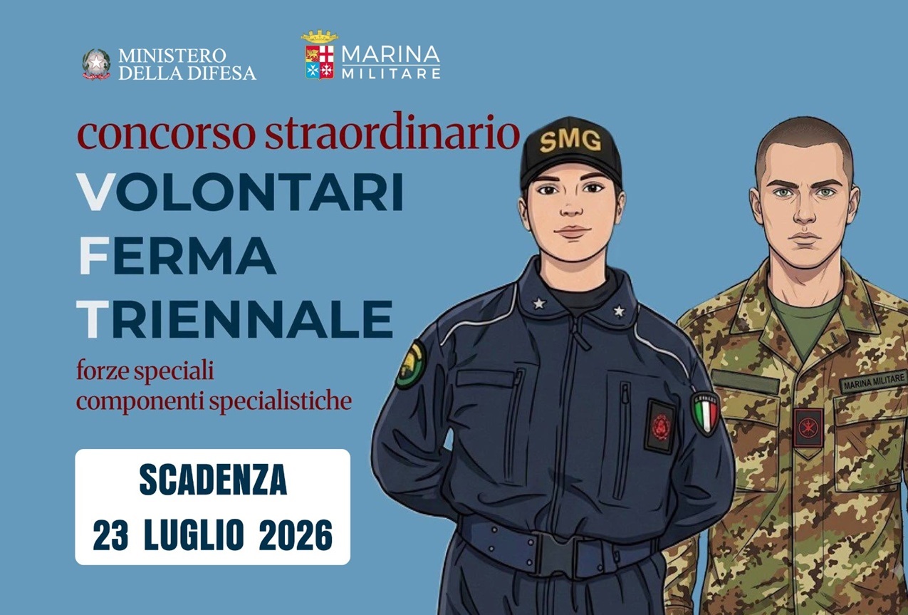 Concorso per Volontari in Ferma prefissata Triennale nelle Forze speciali e Componenti specialistiche della Marina Militare