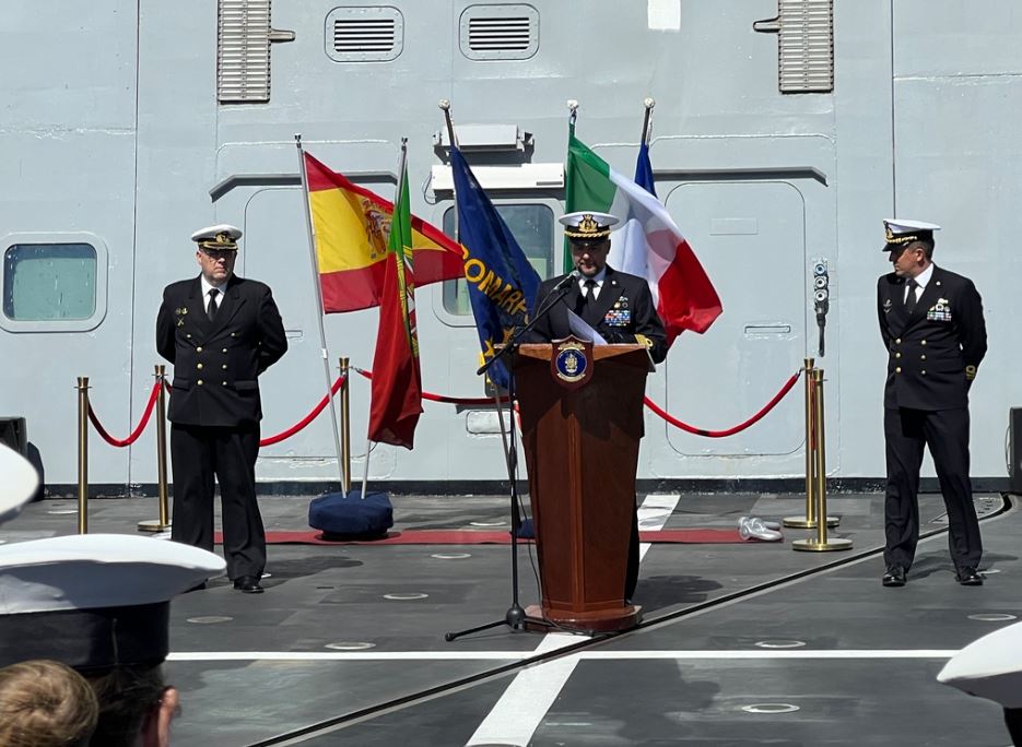 Nave Carabiniere assume l’incarico di Flagship del Comando del Gruppo di Scorta della Forza Marittima Europea