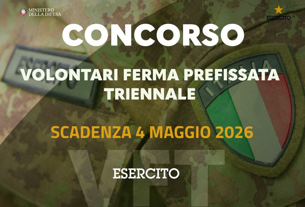 Concorso per Volontari in Ferma prefissata Triennale nell’Esercito Italiano